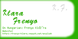 klara frenyo business card